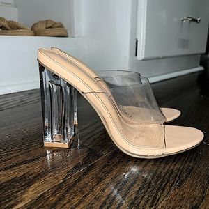 Clear nude heels